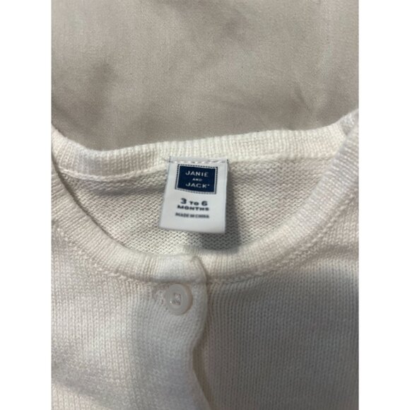 Janie and Jack White Cardigan Sweater infant Girls Size 3-6 months Excellent ver - Picture 4 of 4